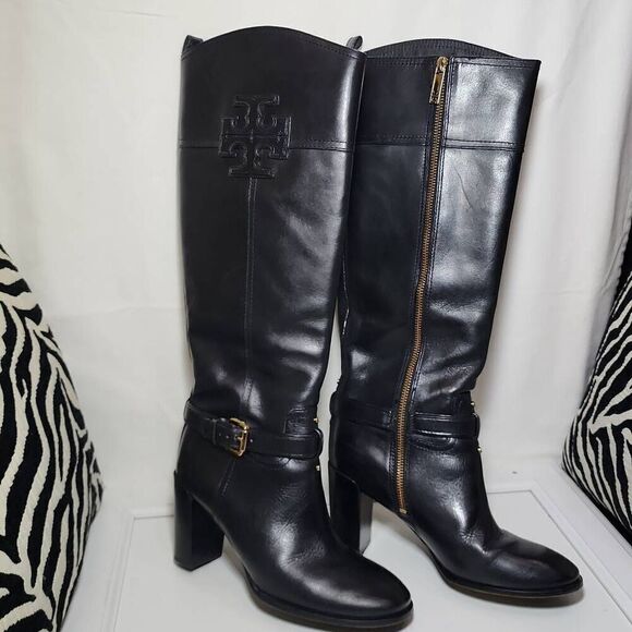 Tory Burch "Blaire" Leather Boots Size 8M - Picture 2 of 10